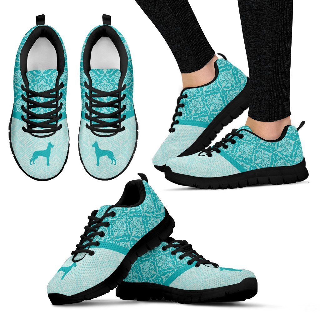 Doberman Floral Blue Sneakers Shoes