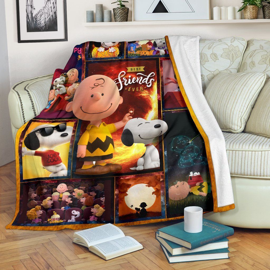 Cartoon Character Snoopy Peanuts Quilt Fleece Blanket Fan Made All