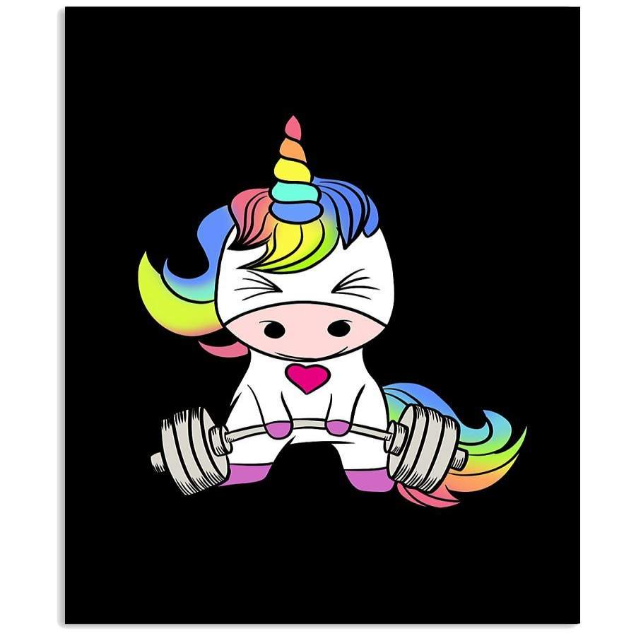 Cute Unique Unicorn Weight Lifting Custom Design Vertical Poster