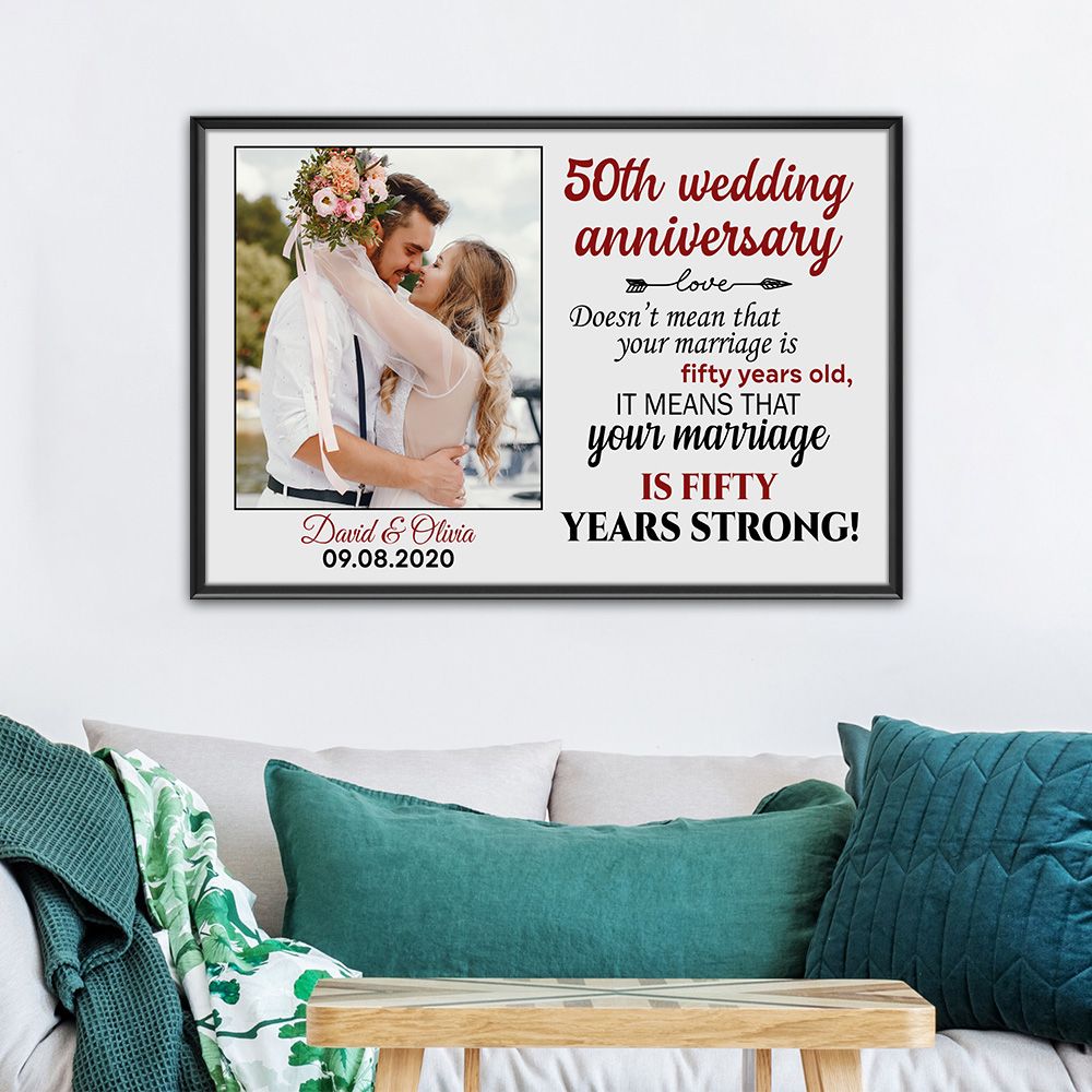Personalized Photo 50Th Wedding Anniversary Gifts Poster For Couple