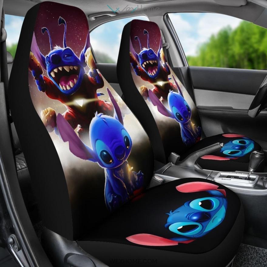 Stitch Alien Car Seat Covers Stitch Face Seat Covers Oralie Shop