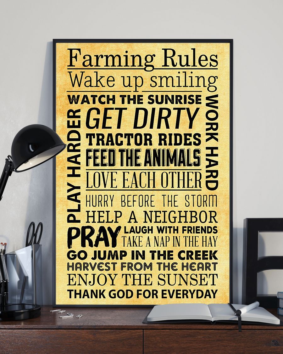 Farming rules poster, my poster wall, custom poster, posters for room, art poster, poster prints