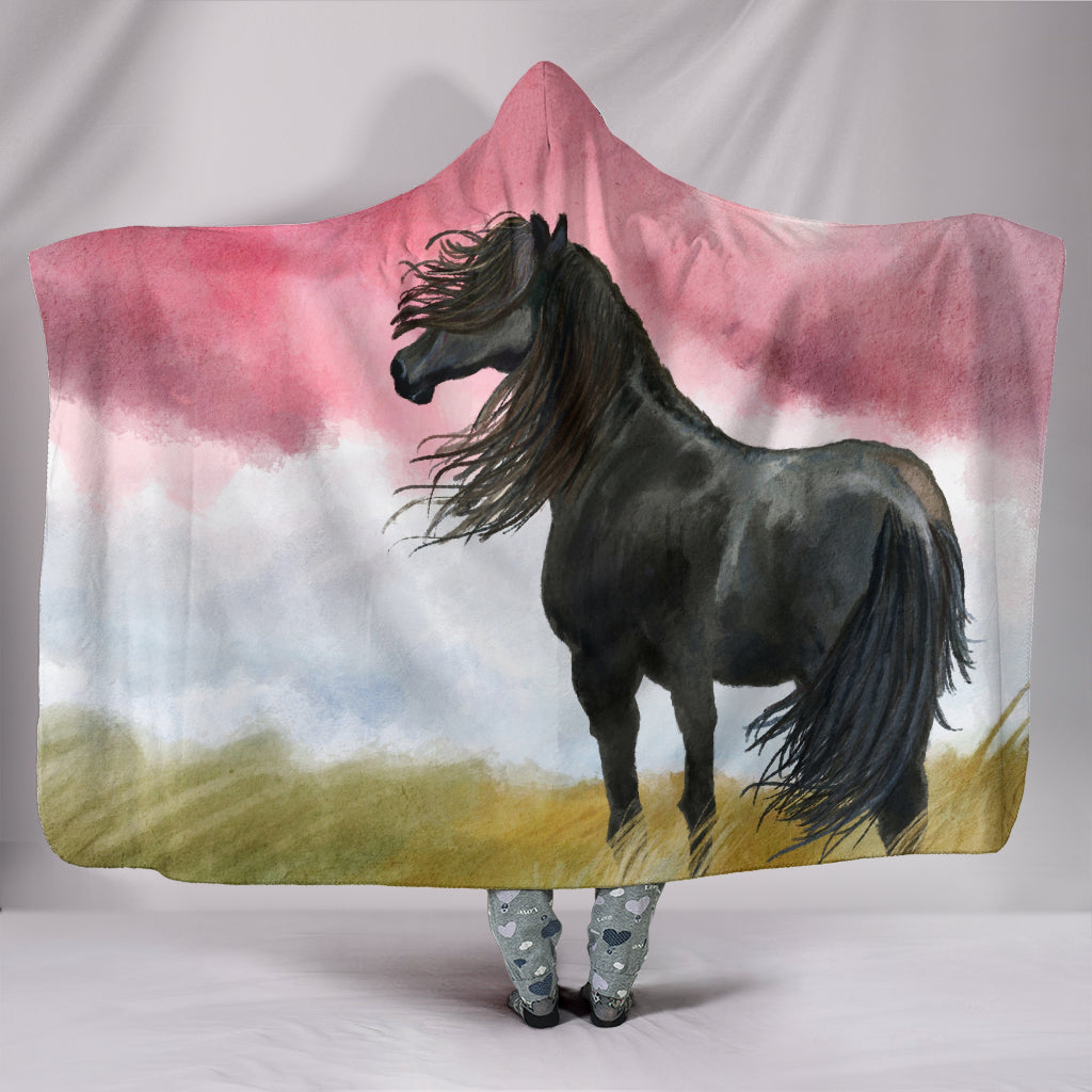 Painted Horse Hooded Blanket ReadingLLC