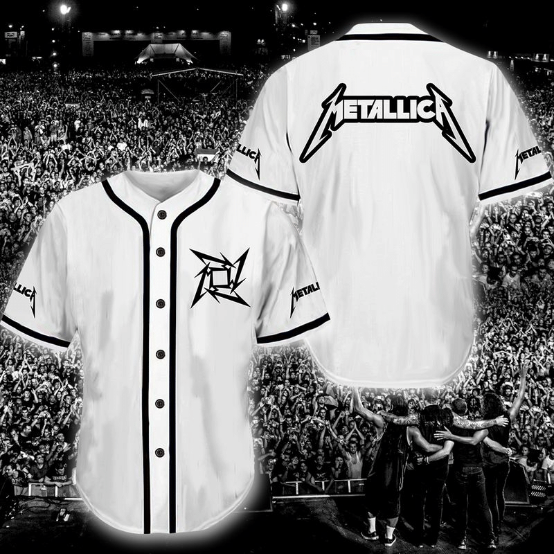 Band Metallica Baseball Tee Jersey Shirt Unisex Men Women Fit Fit Apparel