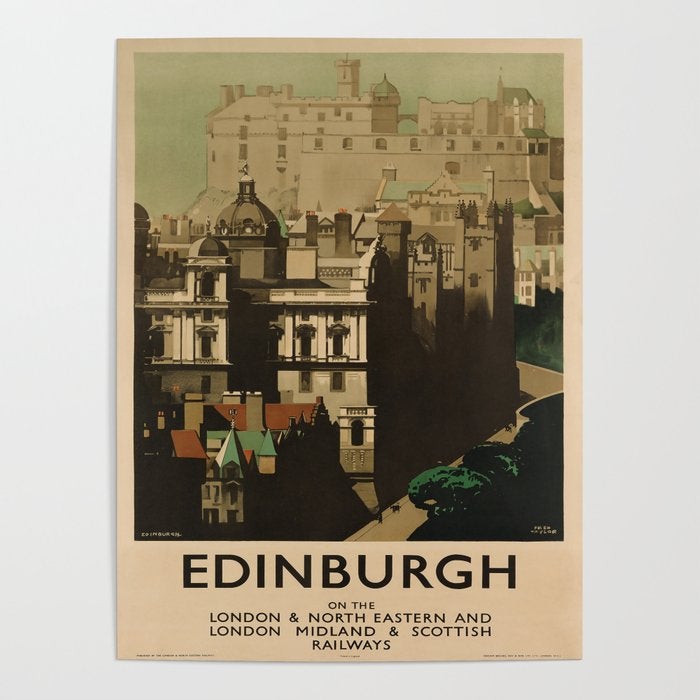 Affiche Edinburgh Vintage Travel Poster Poster Art Design