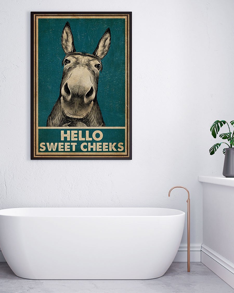 Donkey Hello Sweet Cheeks Poster Poster Art Design