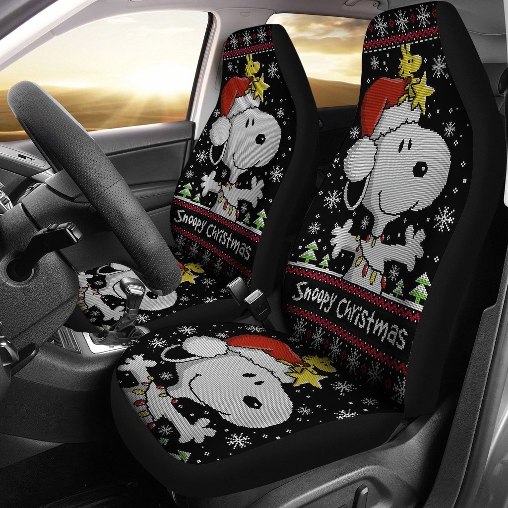 Snoopy Car Seat Covers Snoopy Christmas Fan Art Car Seat Cover
