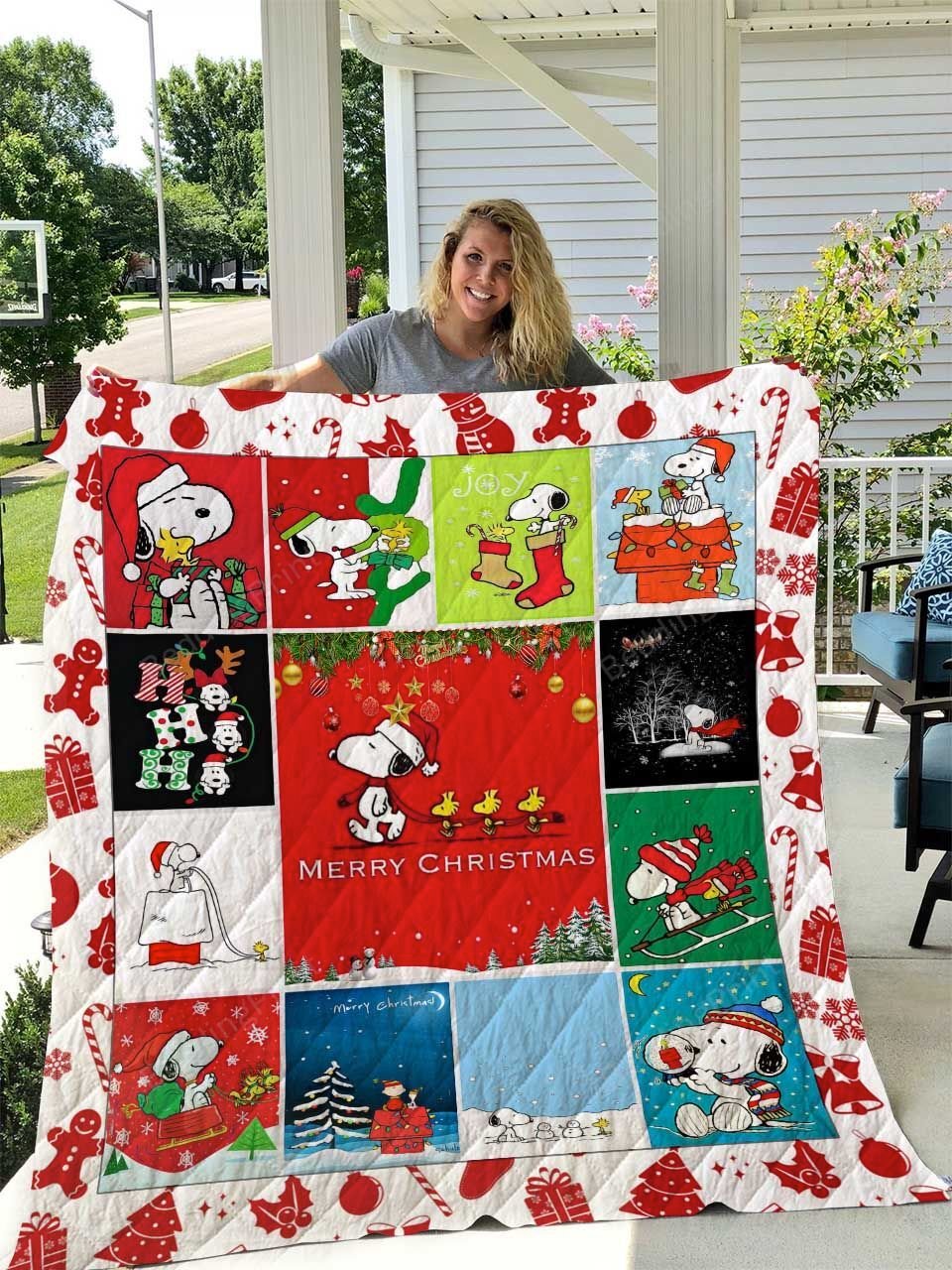 Snoopy Christmas Quilt Blanket EmprintsTOP