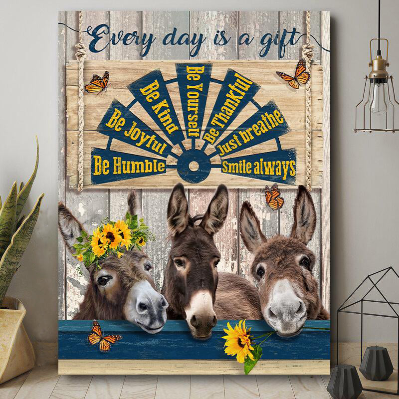 Stunning Gift Donkey Poster Every Day Is A Gift Wall Art Poster Art Design