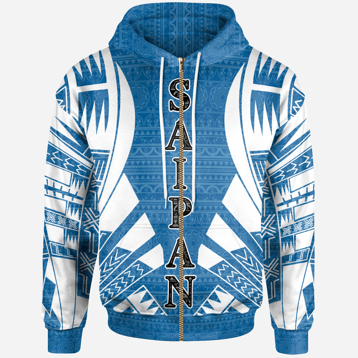 Saipan Island Cnmi All Over ZipUp Hoodie Tattoo Style TattoosCafe