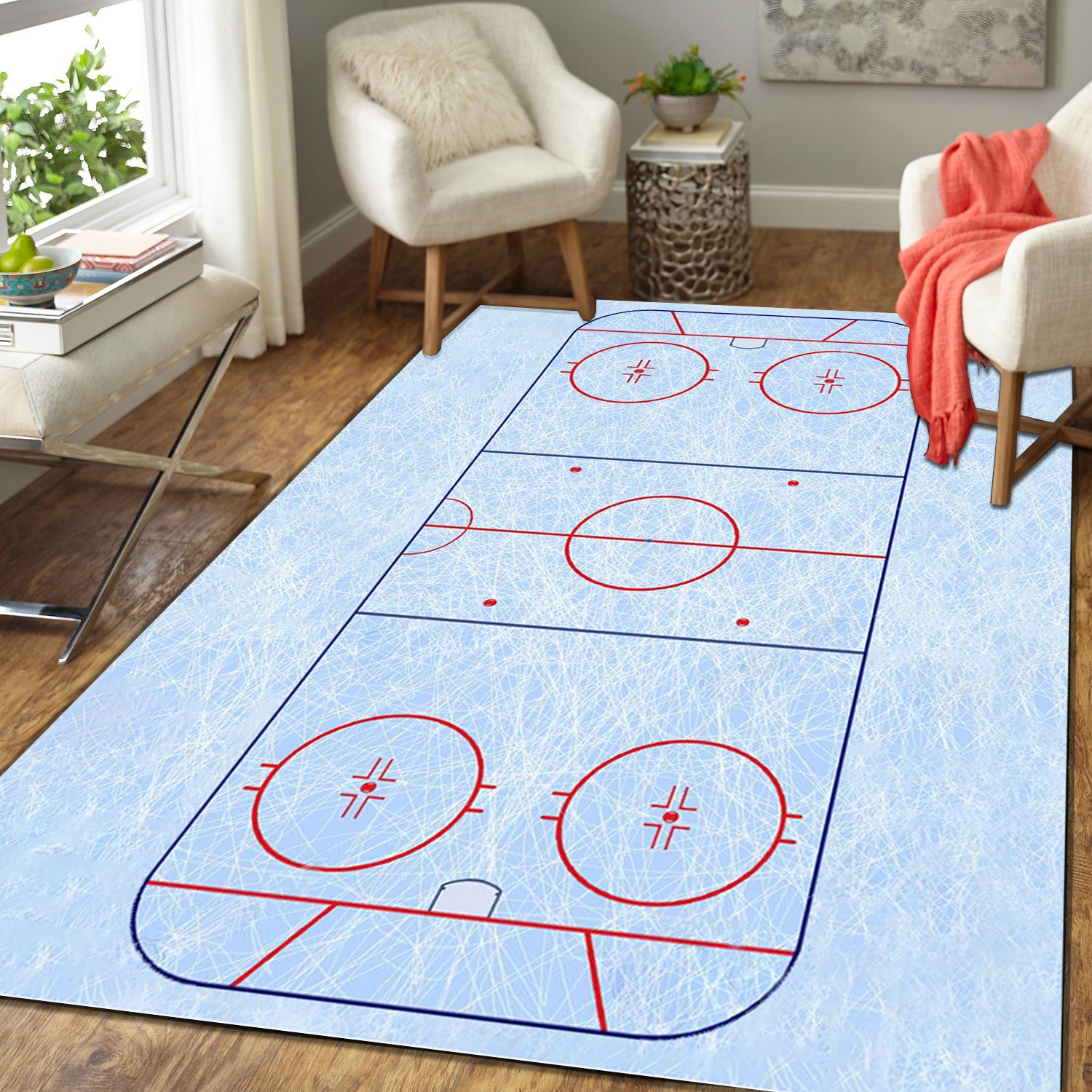 Ice Hockey Rink Area Rug Redditprint NDP Store