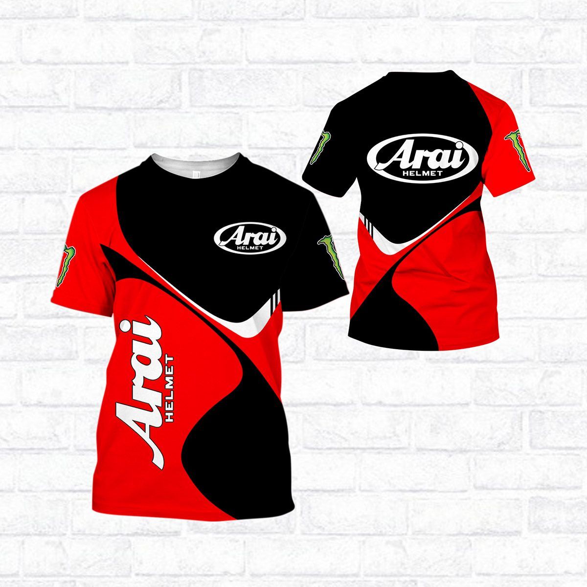 3D All Over Printed Arai Helmet BDAHL Shirts Ver1 (Red) KreamShirt