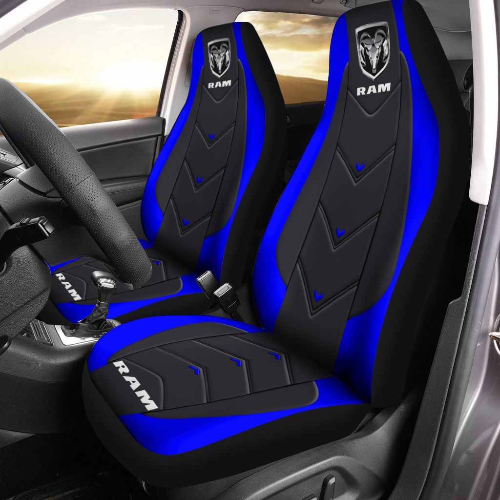 Ram Truck DVTHL Car Seat Cover (Set of 2) Ver 9 (Blue) Fashionspicex