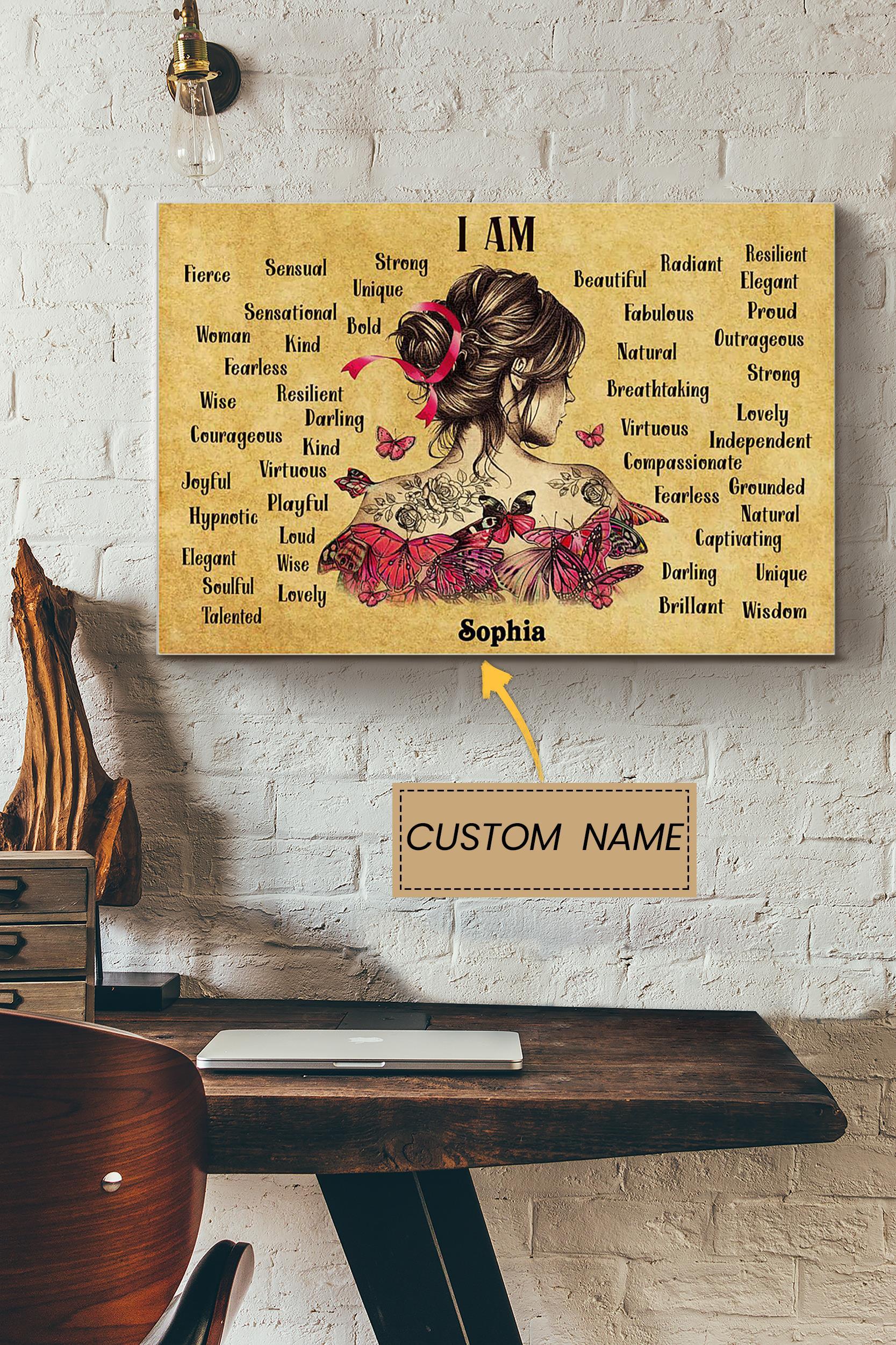 Breast Cancer Personalized Poster Women Wall Art Gift For Women