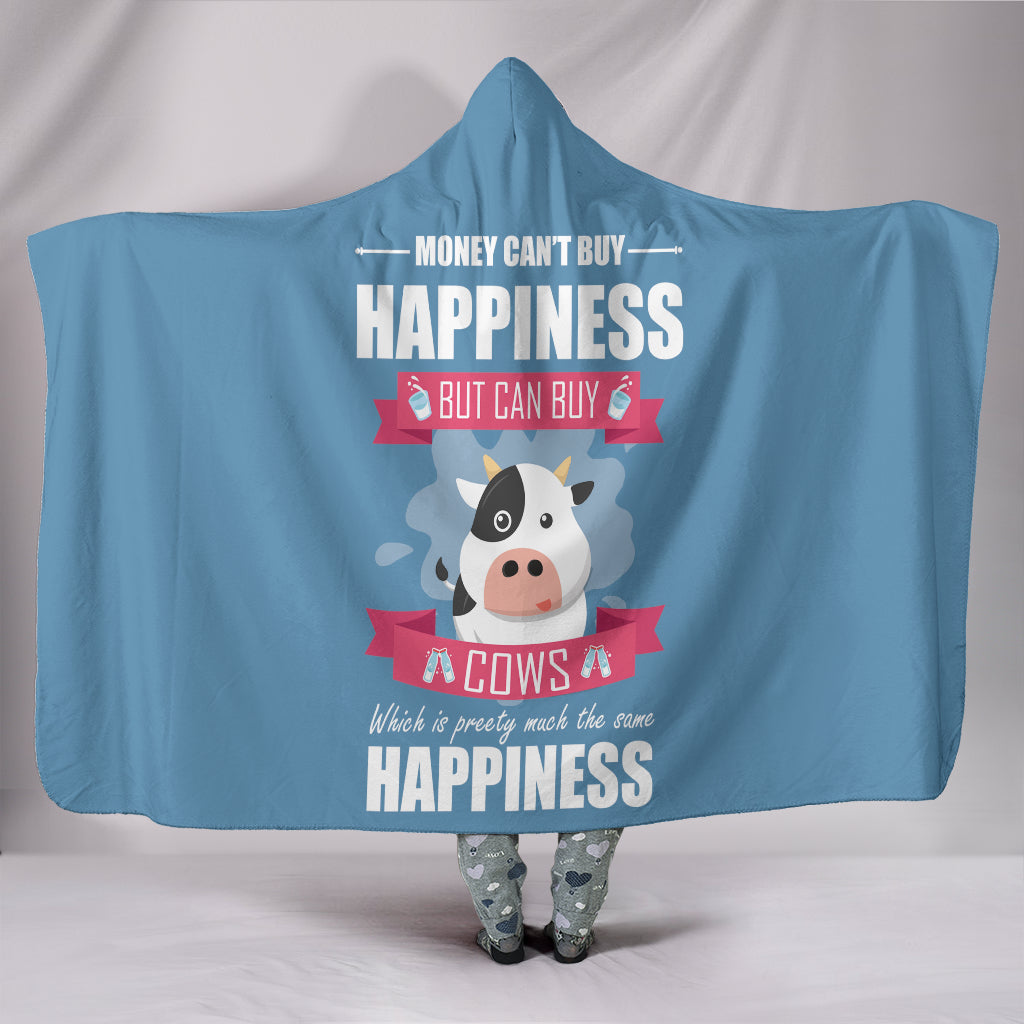 Custom Hoodie Blanket Happiness Cow ReadingLLC