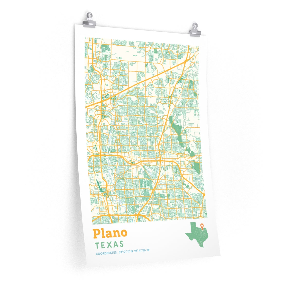 Plano Texas City Street Map Poster Poster Art Design