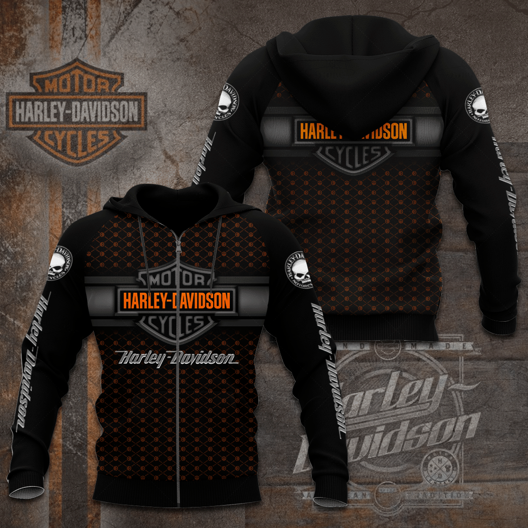 Harley Davidson ZipUp Hoodie Collections 2 Fit Fit Apparel