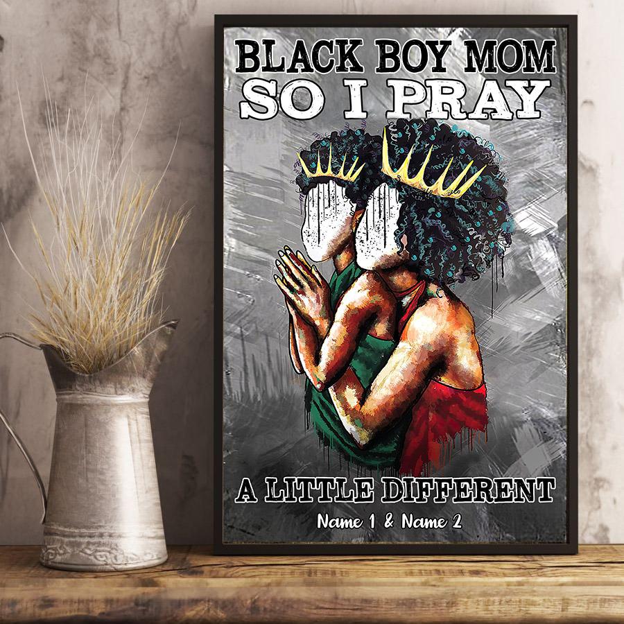 Custom Black Boy Mom Wall Art Print Poster Poster Art Design