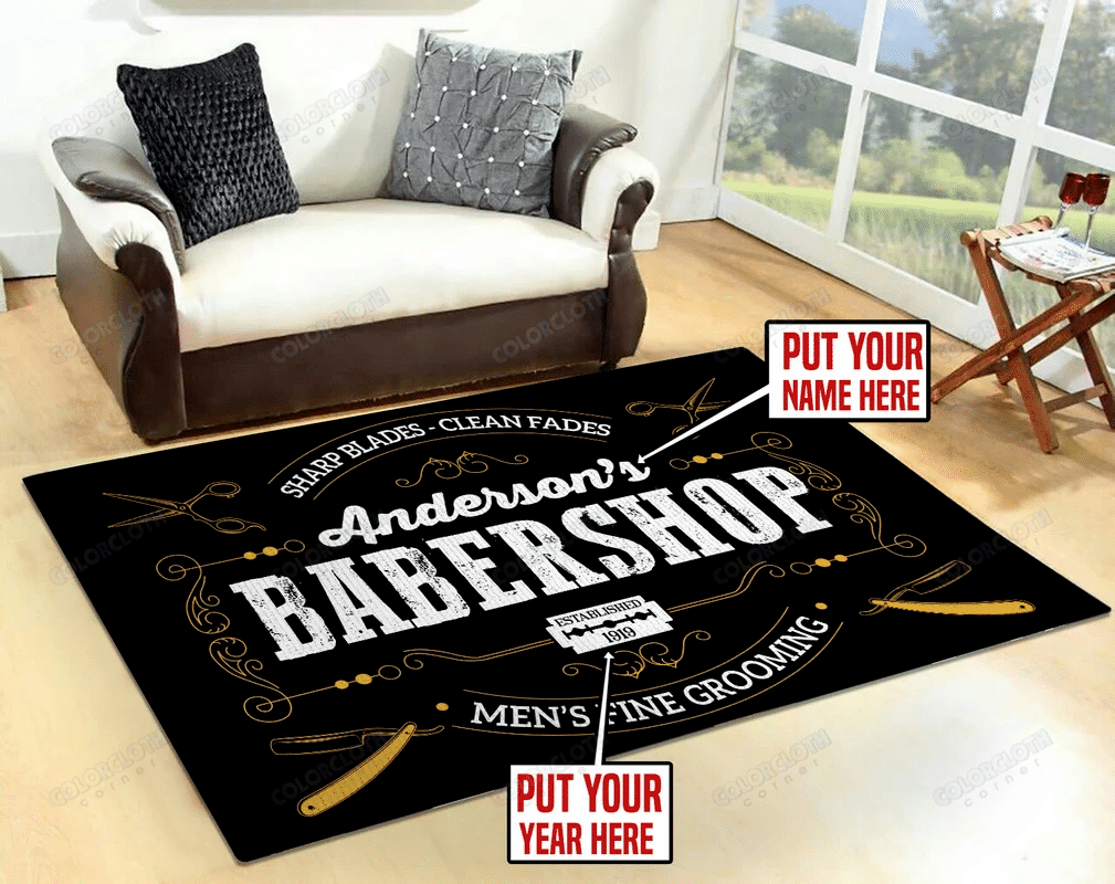 Personalized Barber Shop Rug TV398983 Podoshirt