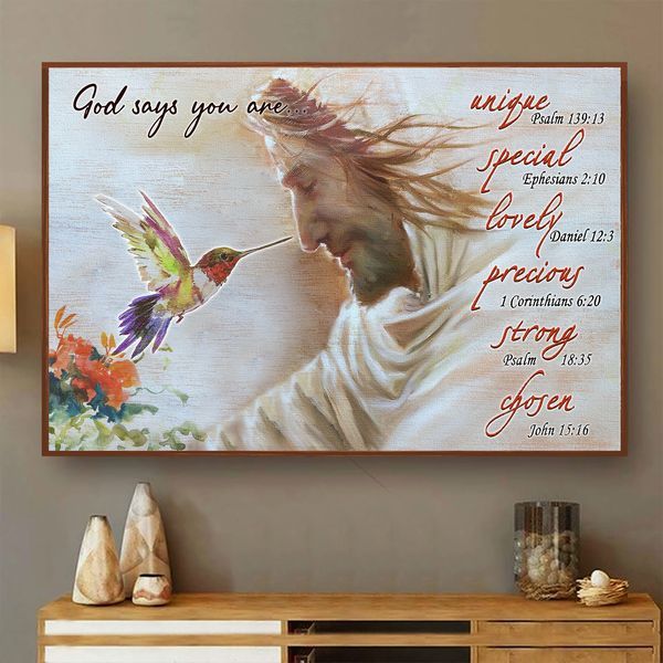 Hummingbird God Says You Are Horizontal Poster Poster Art Design