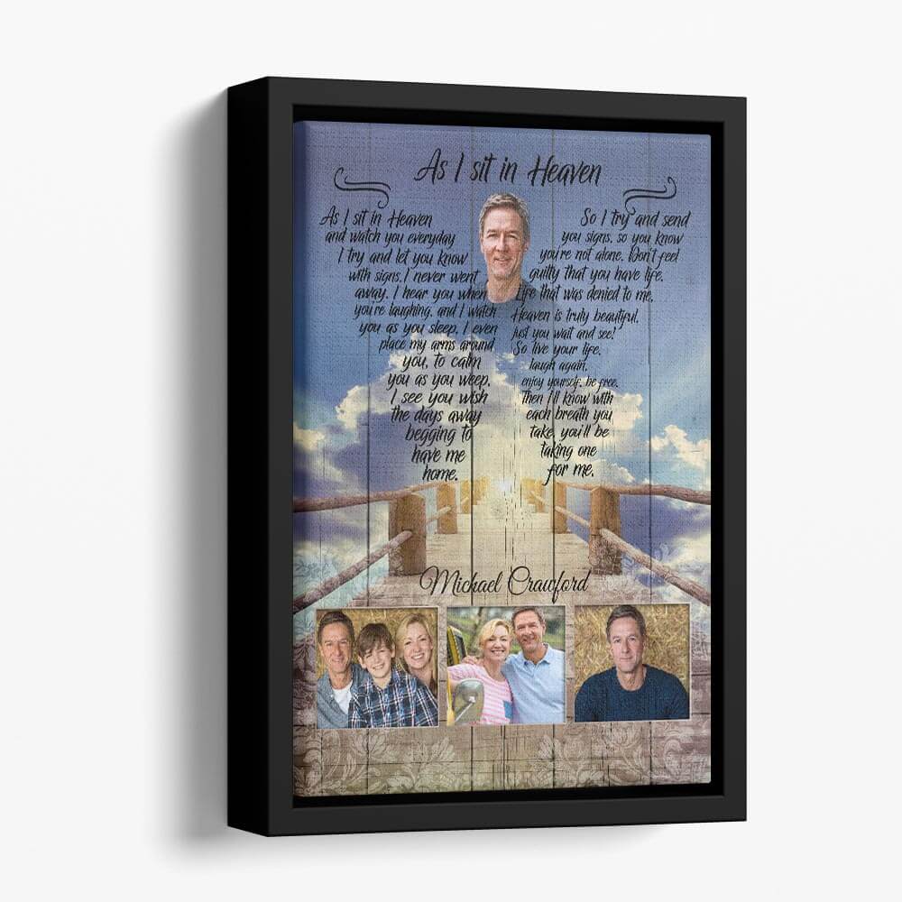 As I Sit In Heaven Angelic Oasis, Memorial, Personalized Photo Memorial