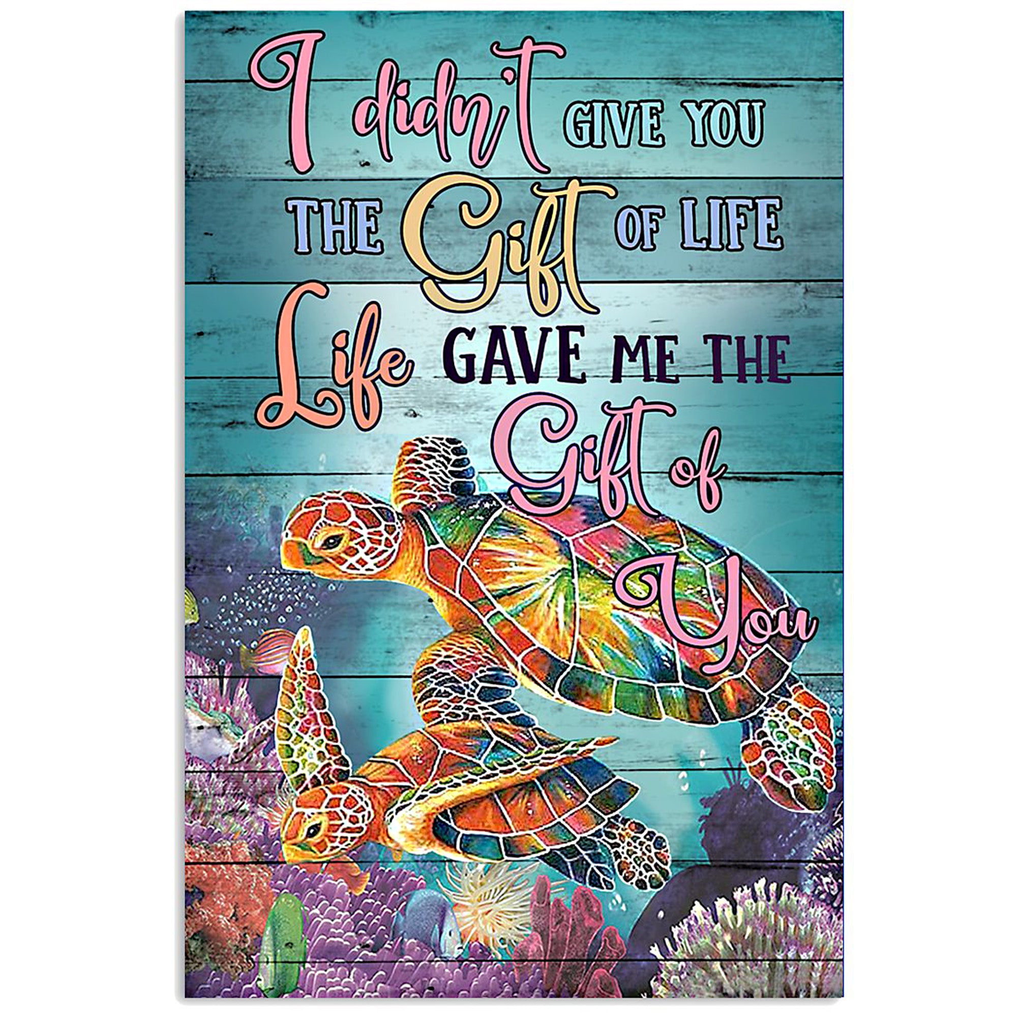 Sea Turtle The Gift Vertical Poster, Sea Turtle Posters For Wall Art