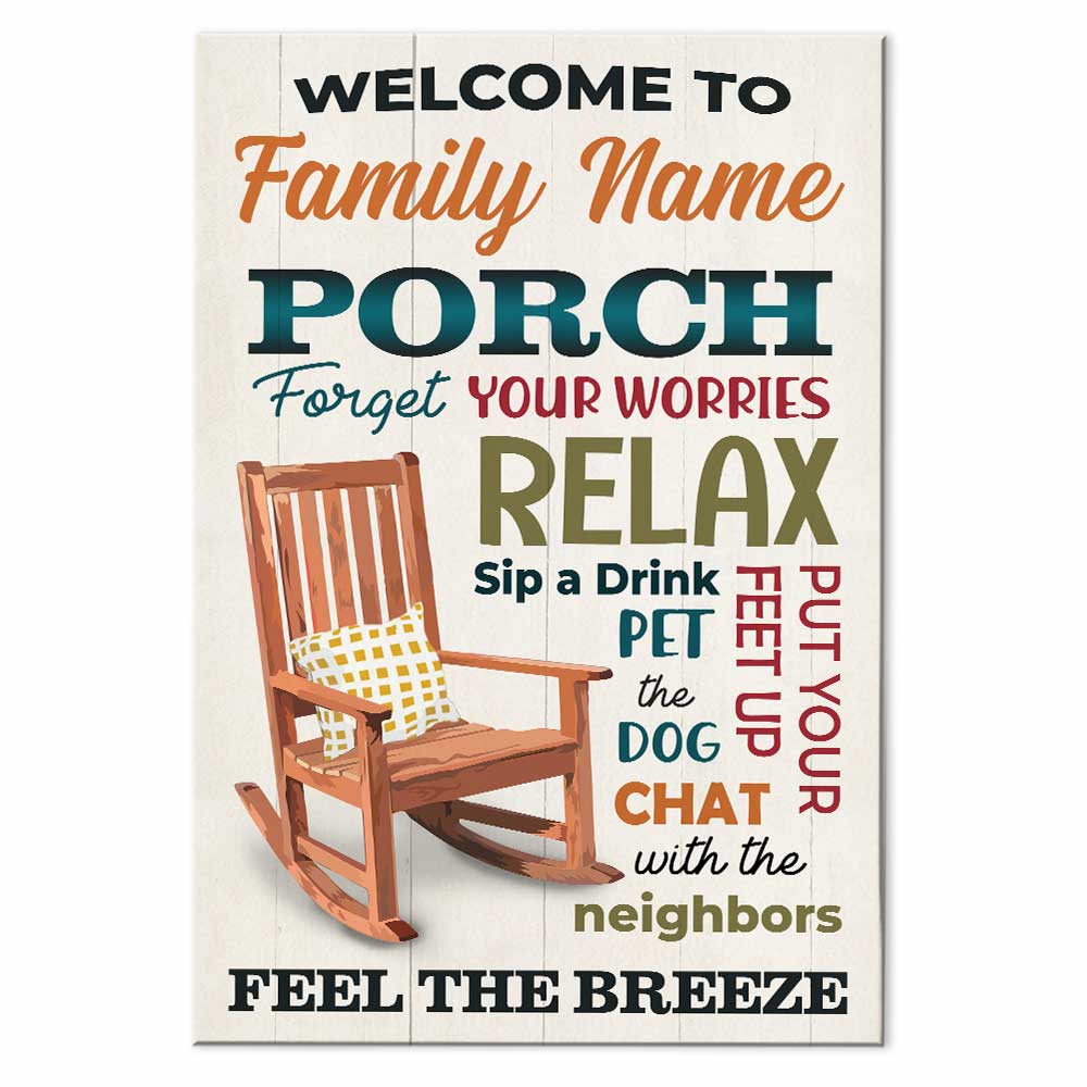 Personalized Outdoor Backyard Porch Rules Poster VINNY ENTERPRISES LLC
