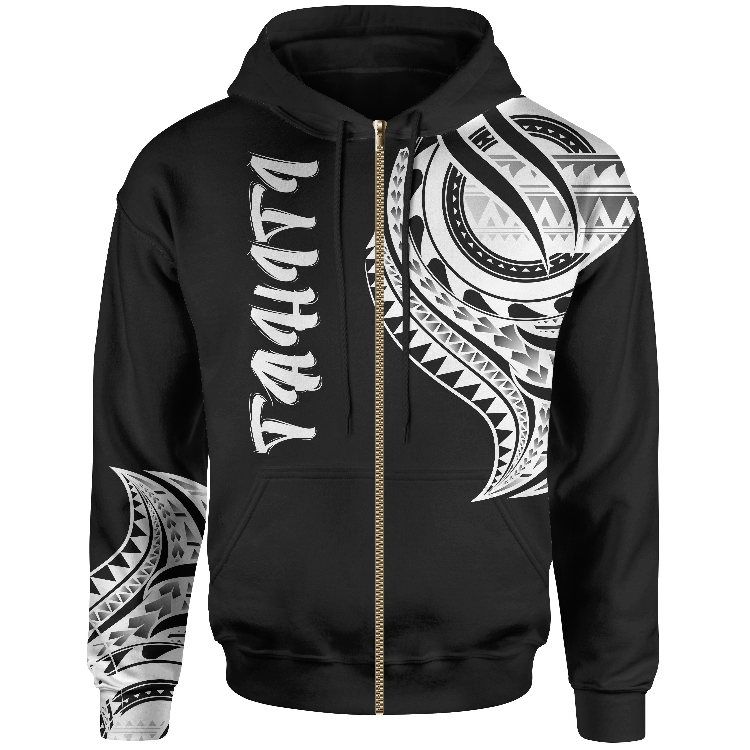 Tahiti Zip Hoodie Tahiti Tatau Patterns Ealbeauty Store