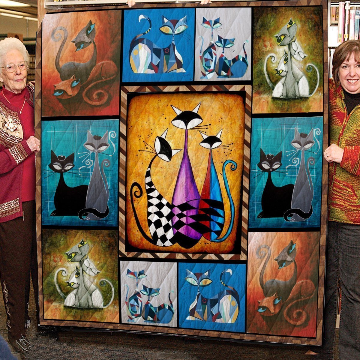 Cat Quilt Queen Quilt Gifts For Cat Lovers Special Gift For Her