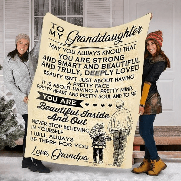Personalized To My Granddaughter Fleece Blanket From Grandpa You Are