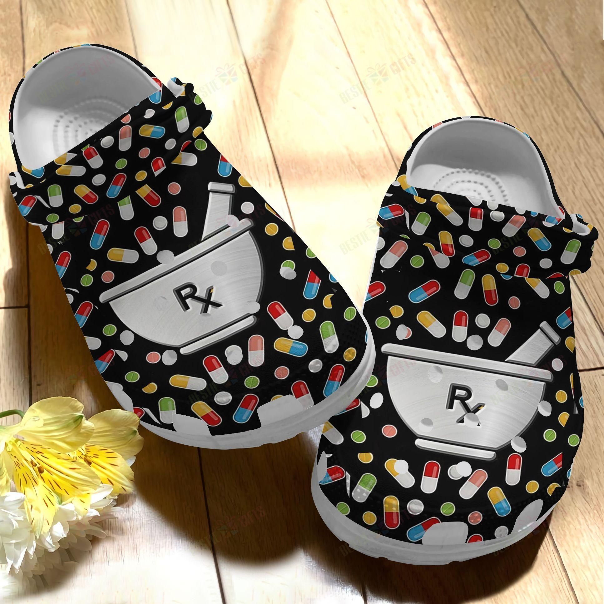 Pharmacy Crocs Classic Clog Whitesole Pharmacist Gift Shoes