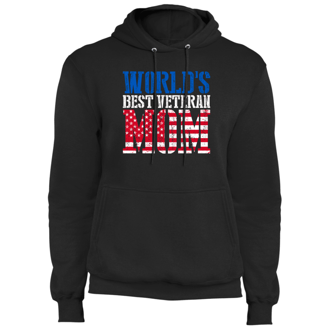 WorldS Best Veteran Mom Core Fleece Pullover Hoodie Intercept Inter