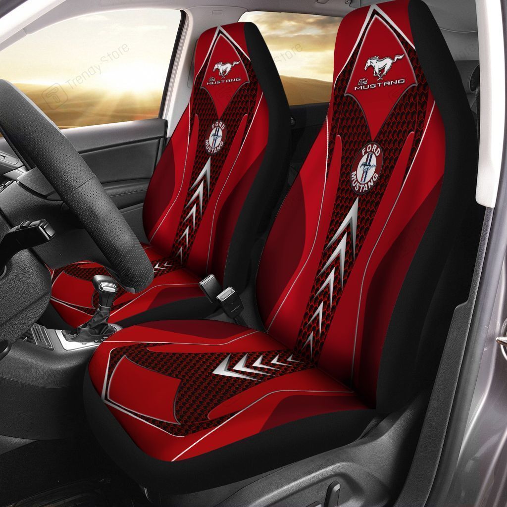 FORD MUSTANG CAR SEAT COVER (SET OF 2) VER2 (RED) Fashionspicex Shop