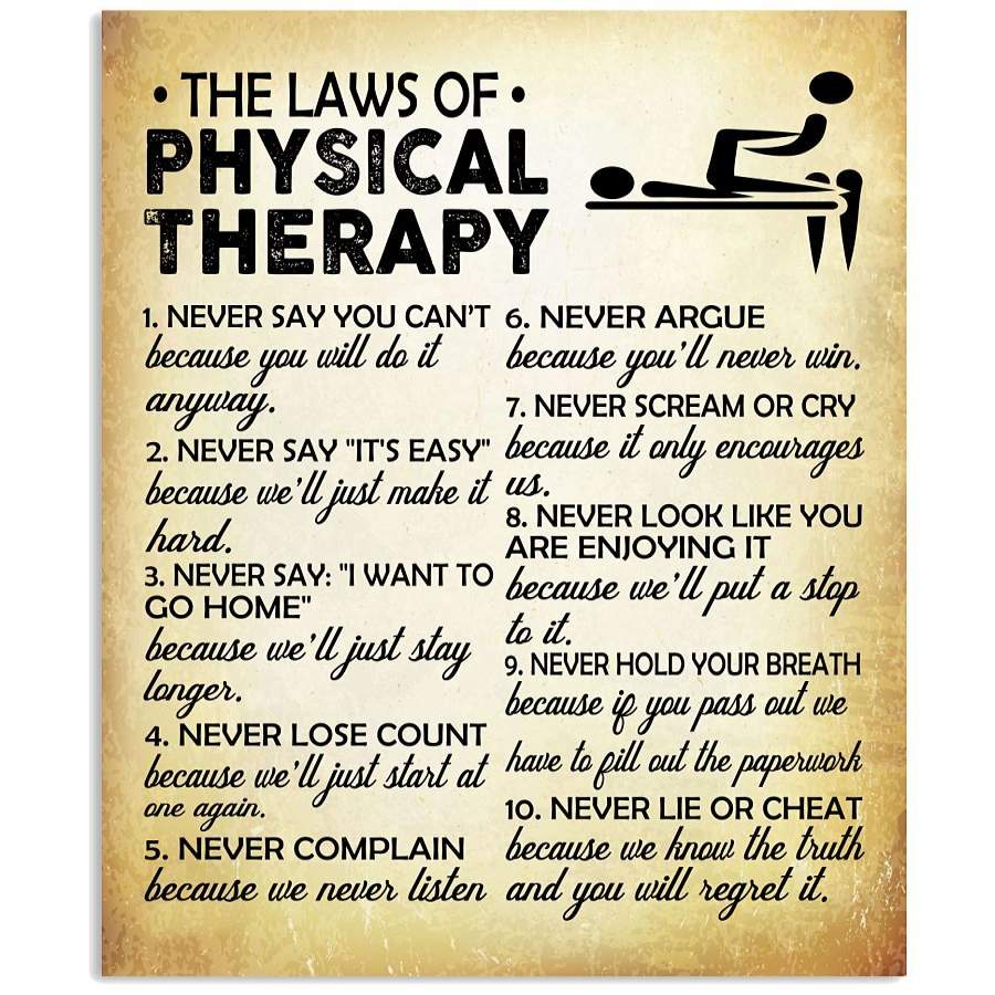 The Law Of Physical Therapy Vertical Poster Poster Art Design