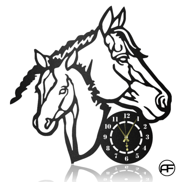 Horse Head Clock Personalized Horse Metal Sign, Horseshoe Art, Western