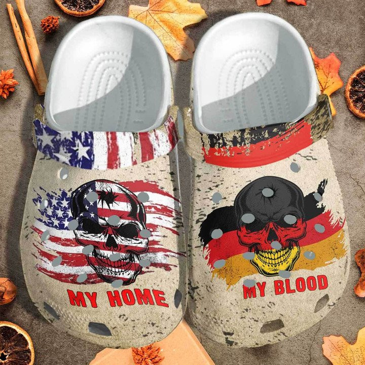 My Blood Germany My Home Usa Flag Custom Crocs Classic Clogs Shoes Gift
