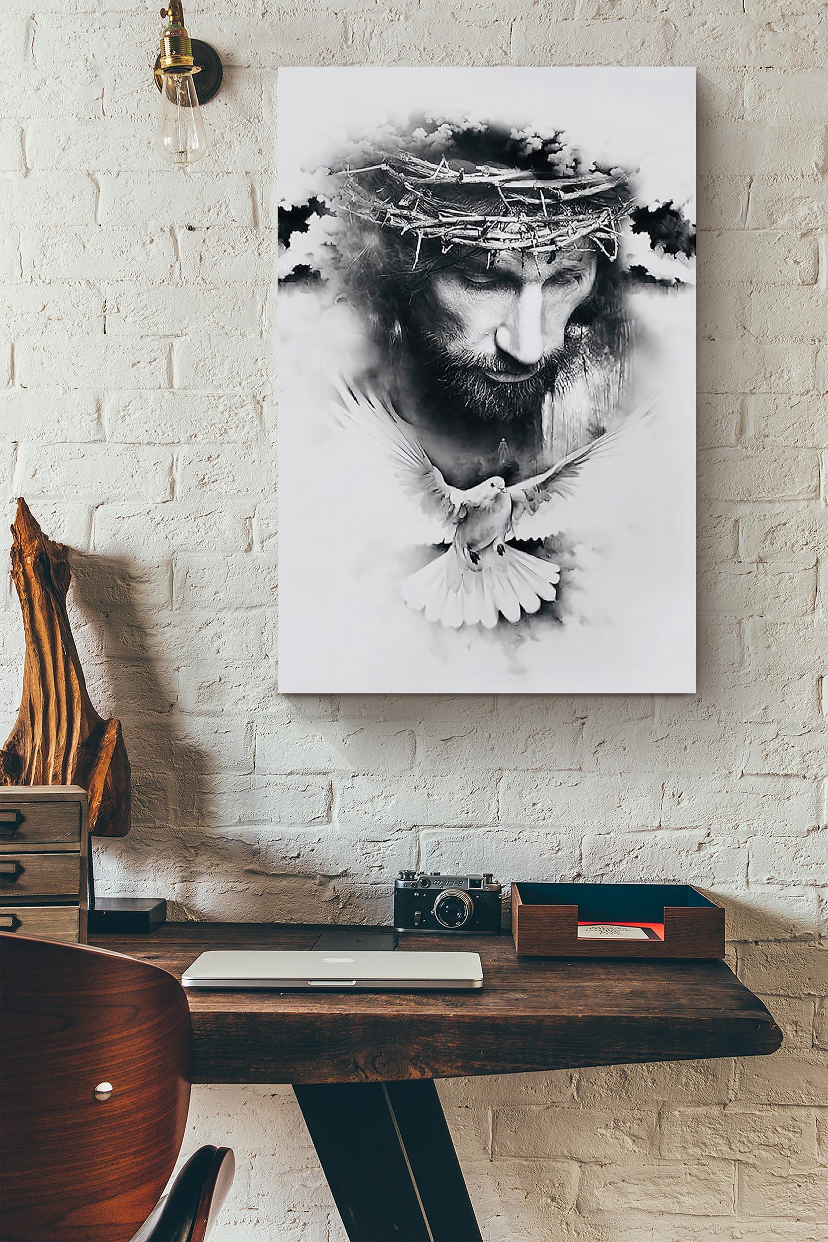 Jesus And Dove Christian Believer Wall Art Catholic Home Decoration 02