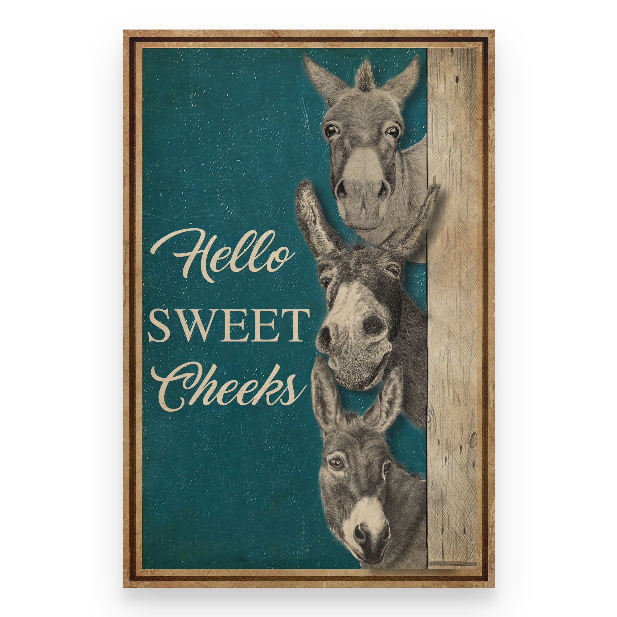 Retro Hello Sweet Cheeks Donkey Restroom Customized Poster Poster Art