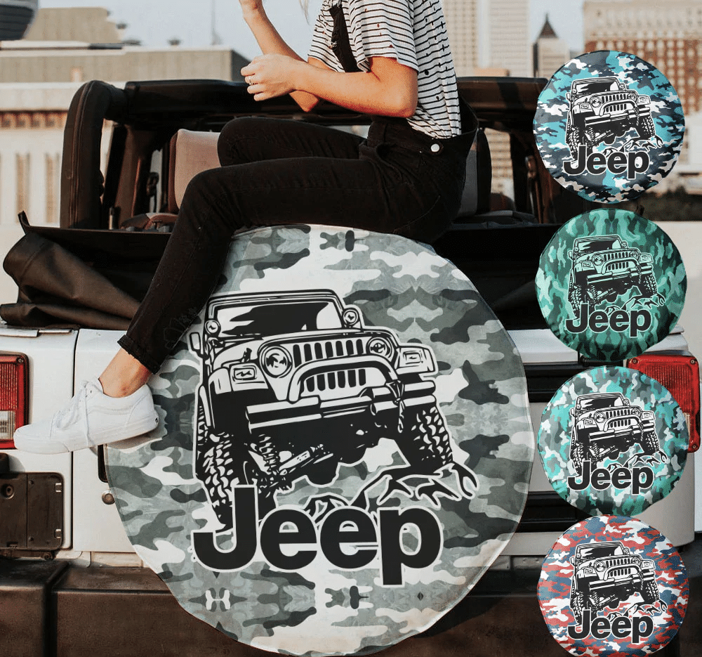 Multicolor Camouflage Jeep Spare Tire Cover Bigmeok