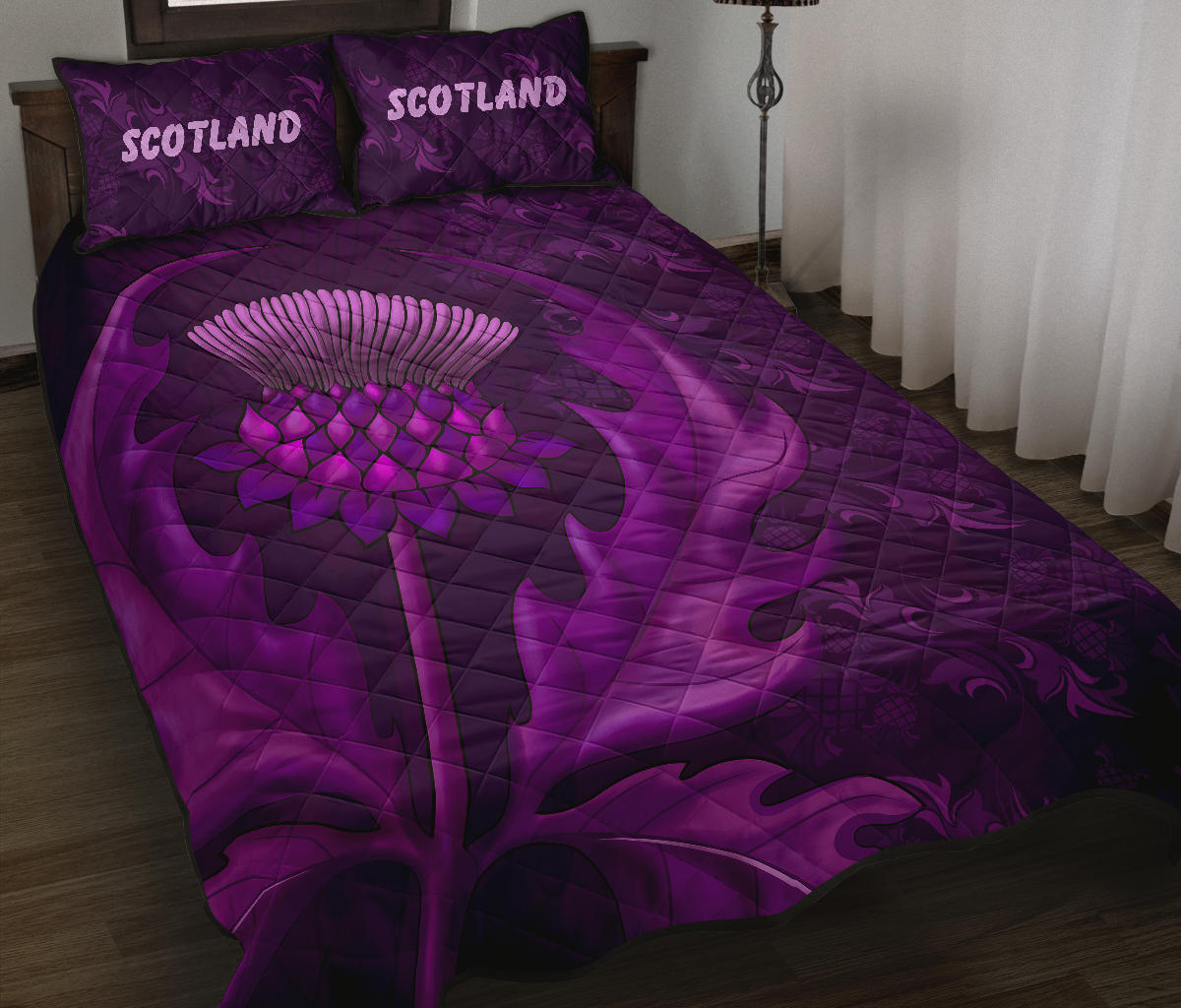 1Stscotland Quilt Bed Set Scottish Thistle Beautiful A24 Wardrobe