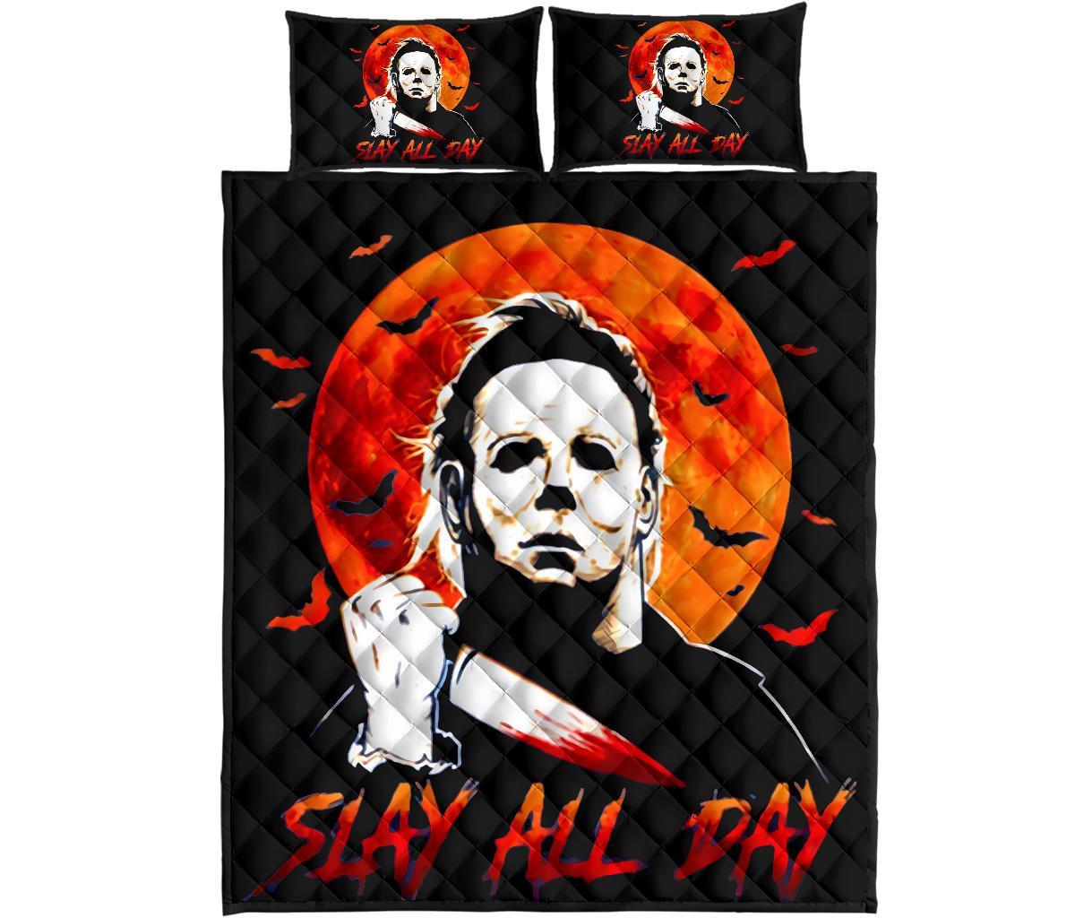 MiChael Myers Halloween Horror Movie Quilt Bed Set Pillow Case