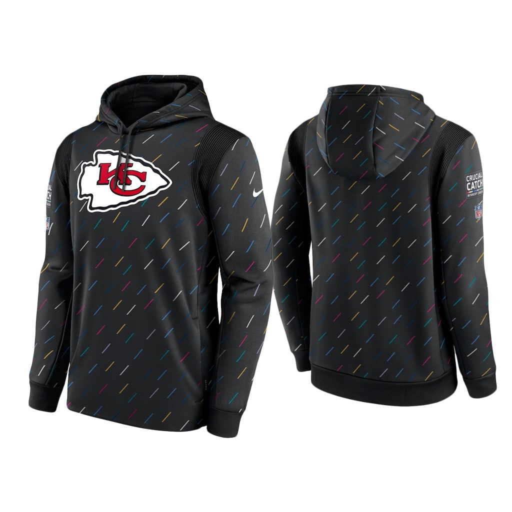 Men’S Kansas City Chiefs 2021 Crucial Catch Charcoal Therma Pullover