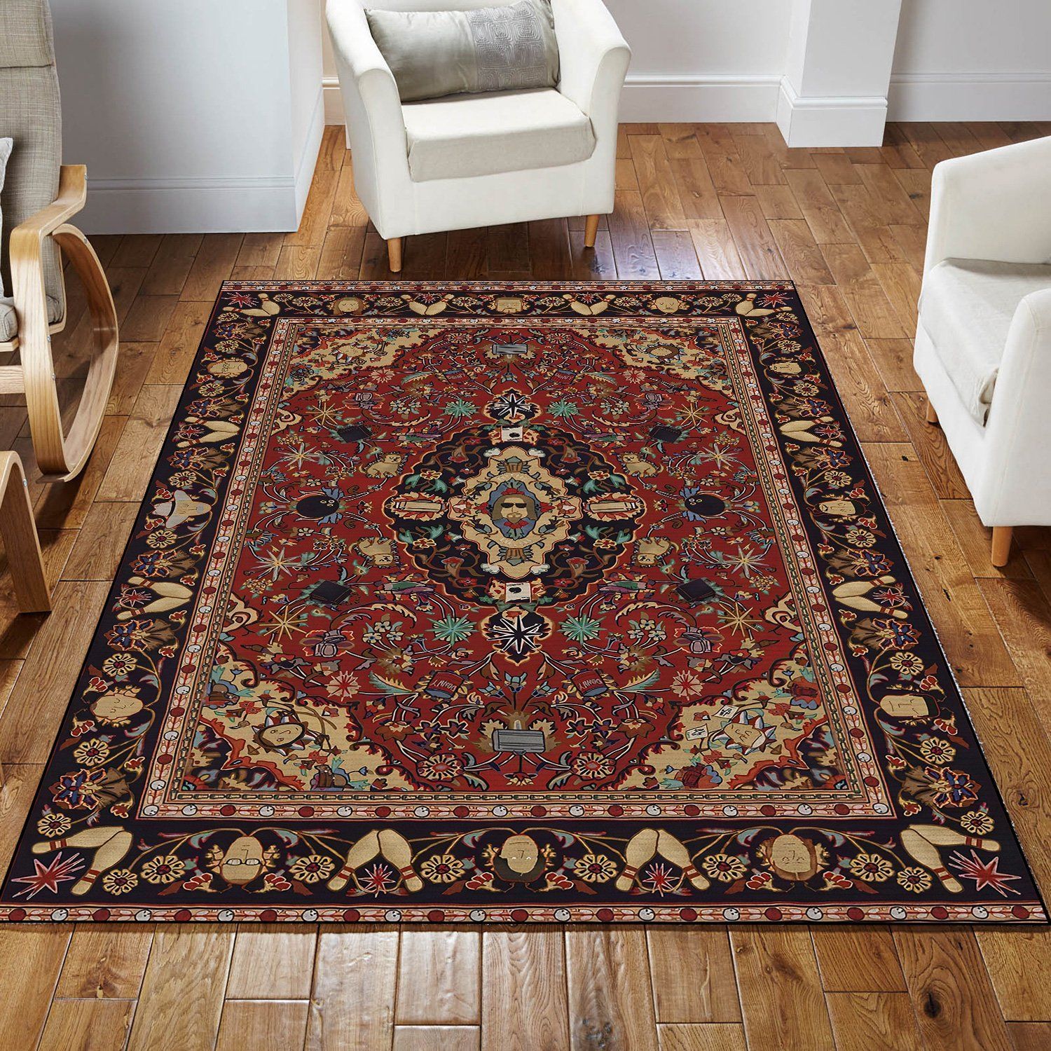 The Dudes Rug Big Lebowski rug Movie Floor Decor The US Decor Teepoem Ltd