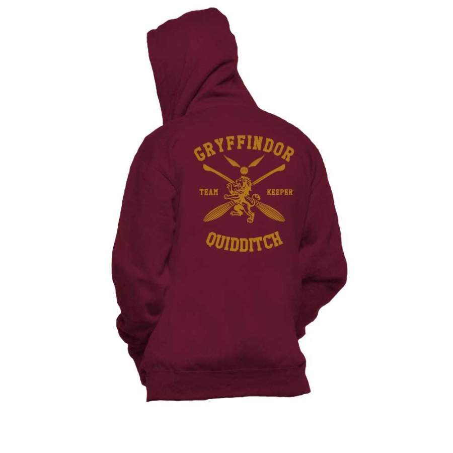 Gryffindor KEEPER Quidditch Team Front pocket and back full Unisex Zip