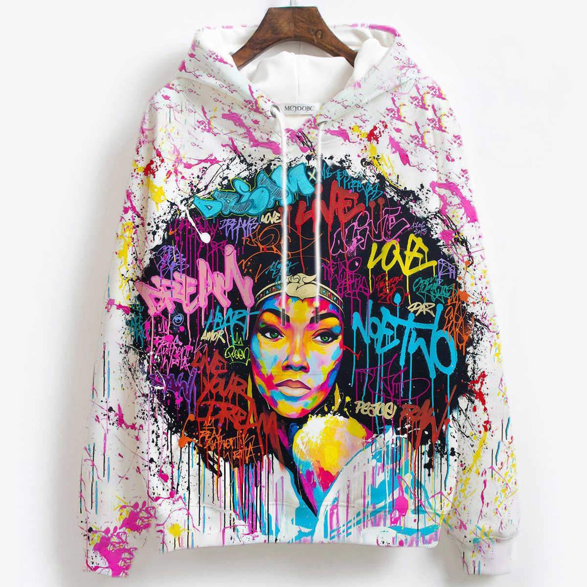 African American Hoodies Beautiful Afro Woman Black Girl Magic All Over