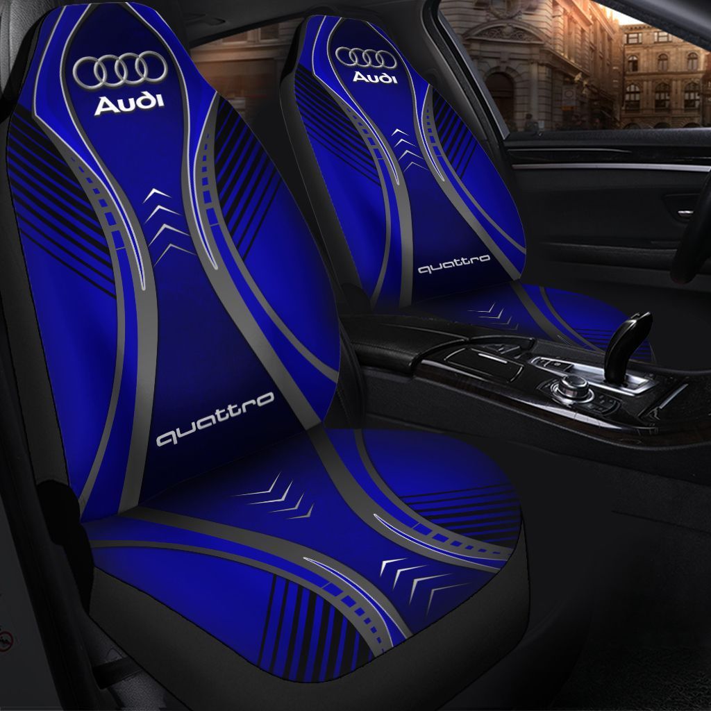 Audi Quattro ANHL Car Seat Cover (Set of 2) Ver 2 (Dark Blue