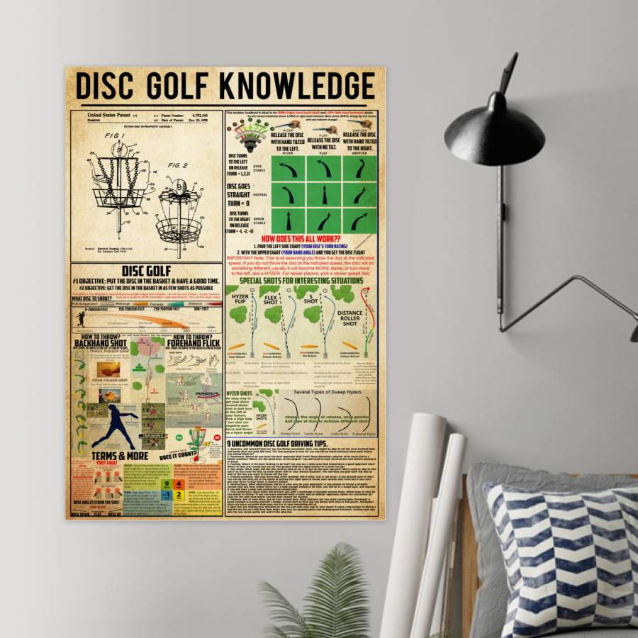 Disc Golf Knowledge Poster Trending Gift For Disc Golf Players Poster