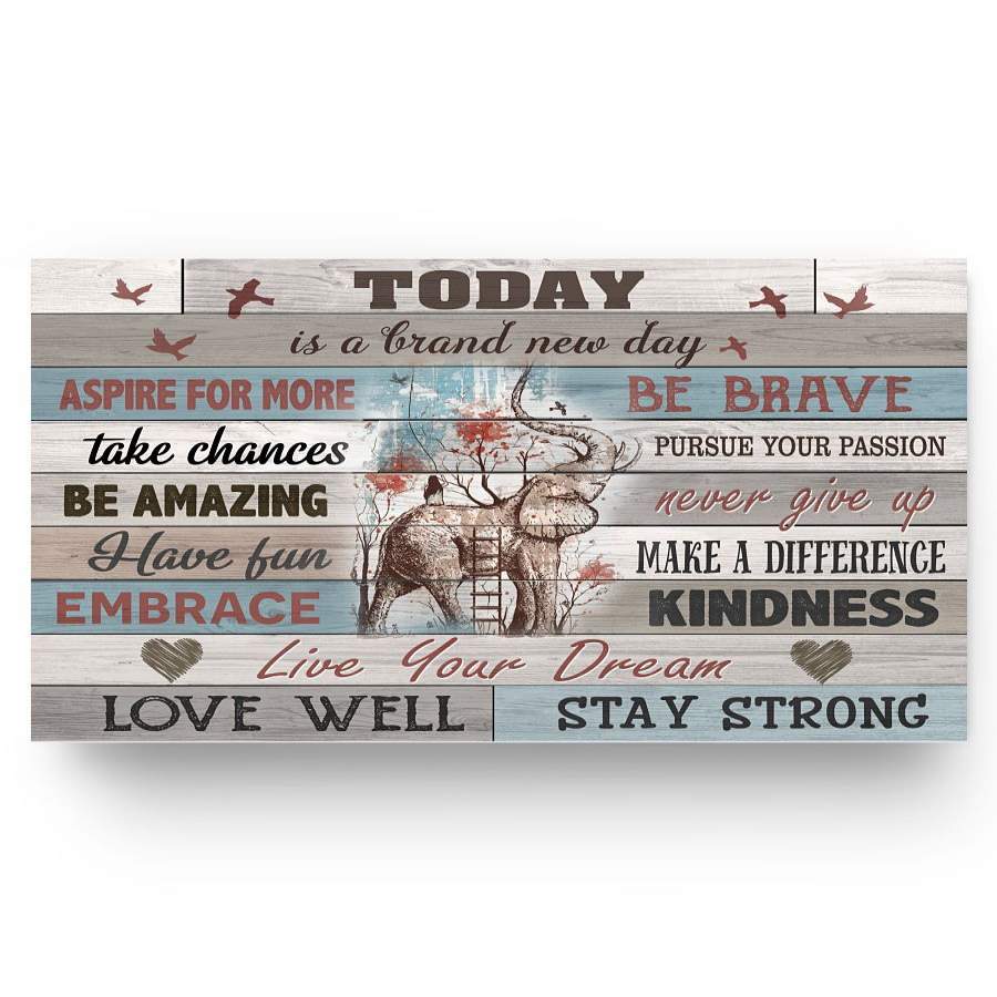 Elephant Today Is A Brand New Day Poster Poster Art Design