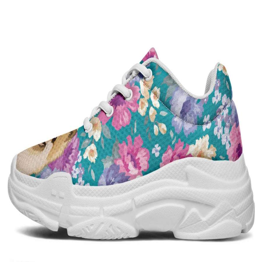 Pomeranian Dog Portrait Chunky Sneakers ReadingLLC