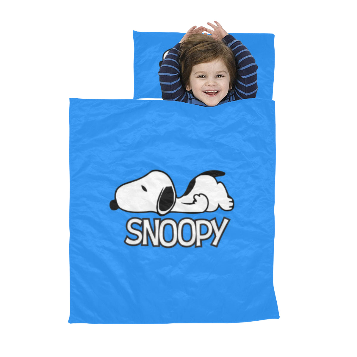 Snoopy Royal Blue Sleeping Bag Small Size 30 Inch(W) X 33 Inch(L